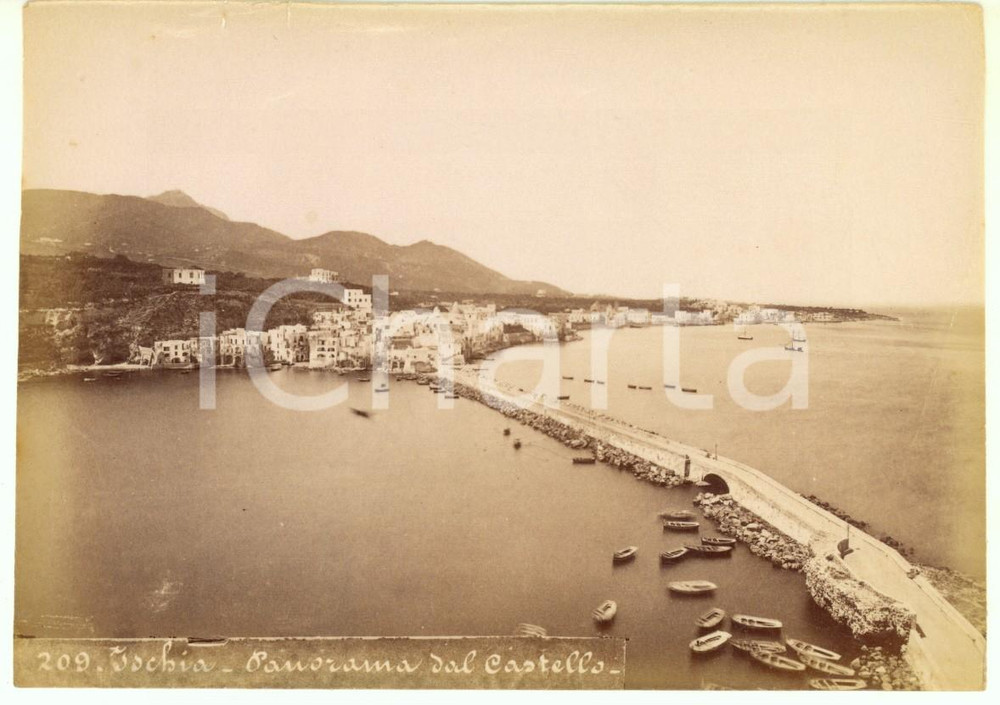Fotografia d epoca originale 1890 ca ISCHIA NA Panorama dal Castello Fotografia Achille MAURI nÂ° 209 1