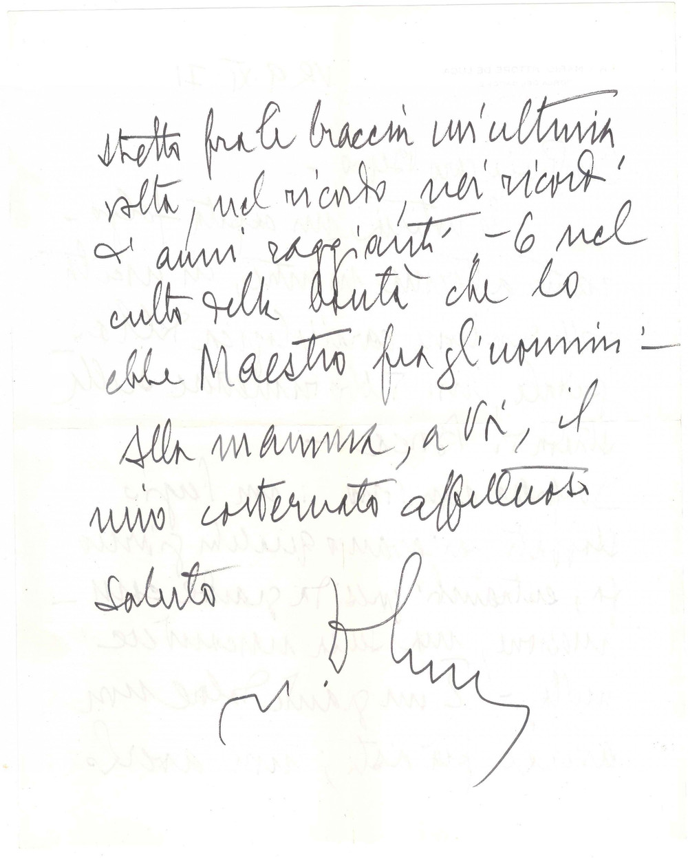 Autografo originale 1971 BORCA DI CADORE Lettera avv. Mario Vittore DE LUCA  Autografo 1