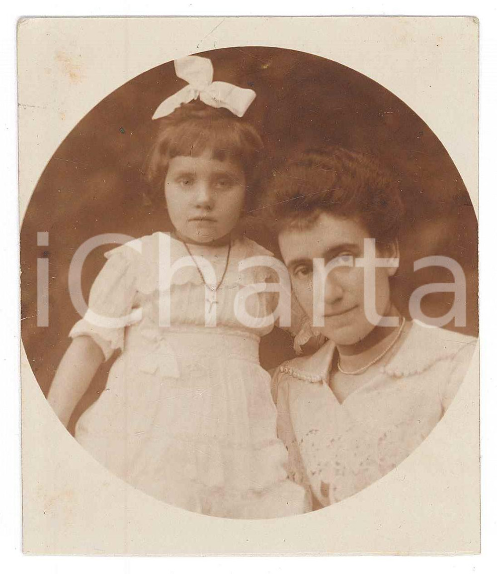 Fotografia d epoca originale 1919 DUSZNIKIZDROJ / BAD REINERZ PL Madre e figlia  Ritratto Foto 9x10 cm 1