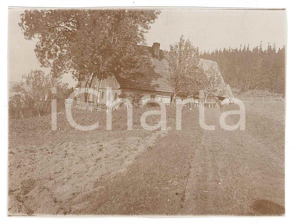 Fotografia d epoca originale 1915 ca DUSZNIKIZDROJ / BAD REINERZ PL Casa di campagna Foto 12x9 cm 1