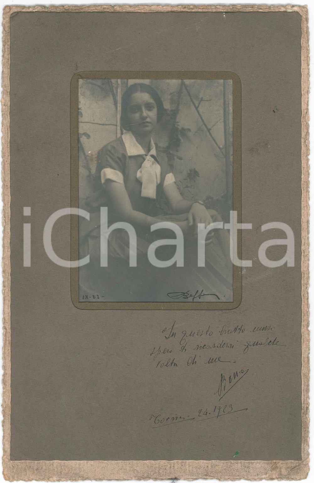 Fotografia d epoca originale 1923 TORINO Ritratto di Bona MAFFEI  Fotografia 20x31 cm 1