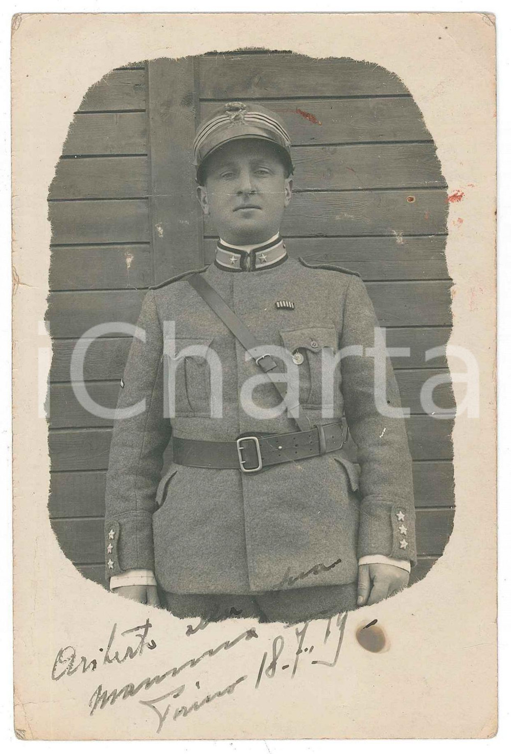 Fotografia d epoca originale 1919 TORINO REGIO ESERCITO Ariberto PAVESI Ufficiale di fanteria  Foto 10x15 cm 1