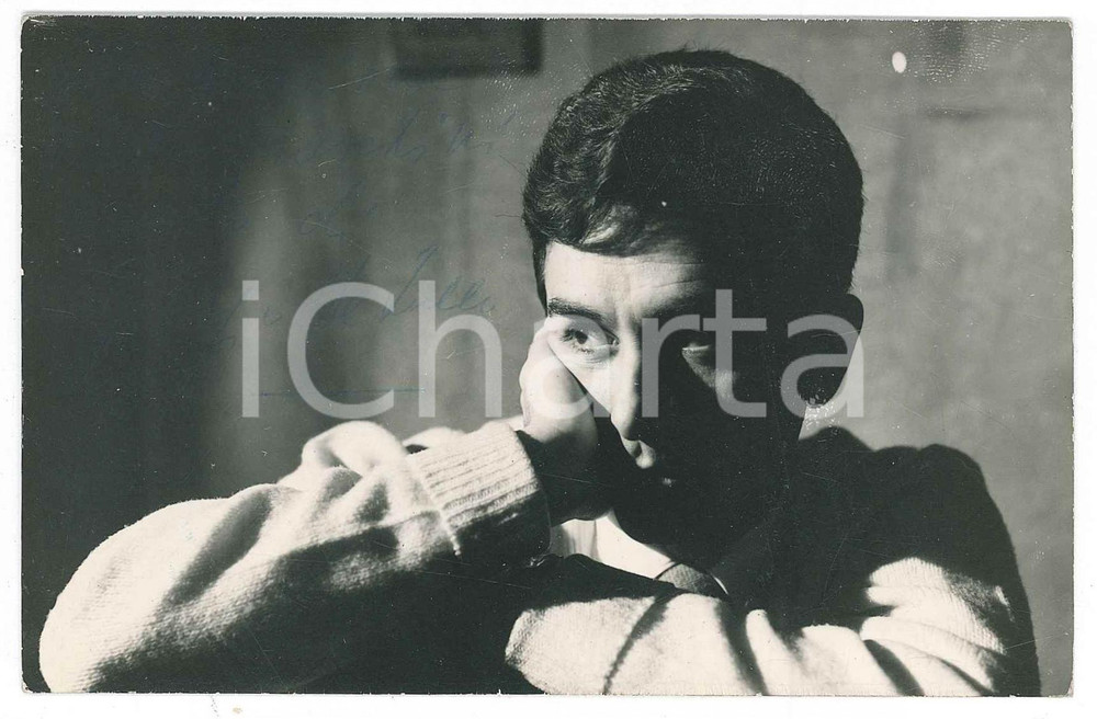 Fotografia d epoca originale 1955 ca TEATRO Giorgio DE LULLO  Ritratto  Foto con autografo 14x9 cm 1