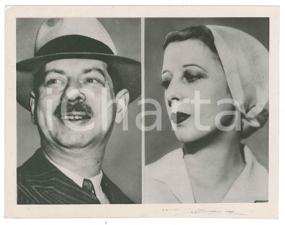 Fotografia d epoca originale 1950 ca Re Carol di ROMANIA  Elena LUPESCU  Ritratti Foto 15x12 cm 1