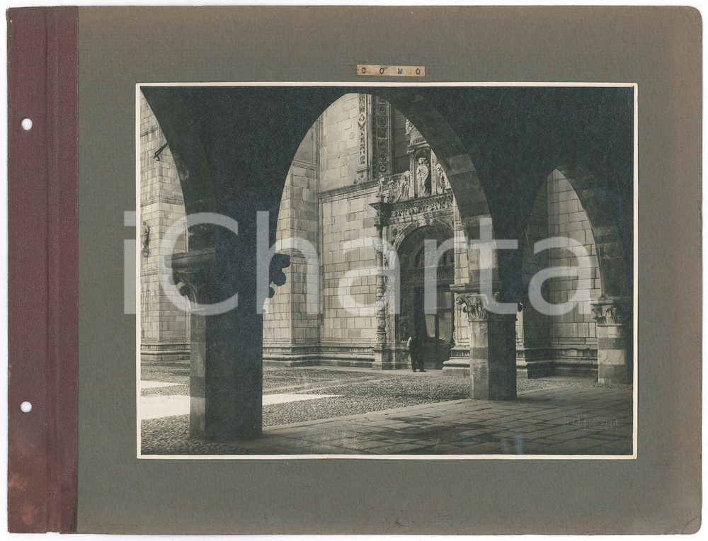 Fotografia d epoca originale 1920 ca COMO Cattedrale  Porta della Rana Foto artistica MAZZOLETTI animata 1