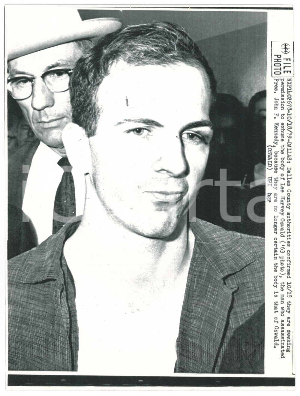 Fotografia d epoca originale 1979 1963 DALLAS Lee Harvey OSWALD the man who assassinated KENNEDY Telefoto 1