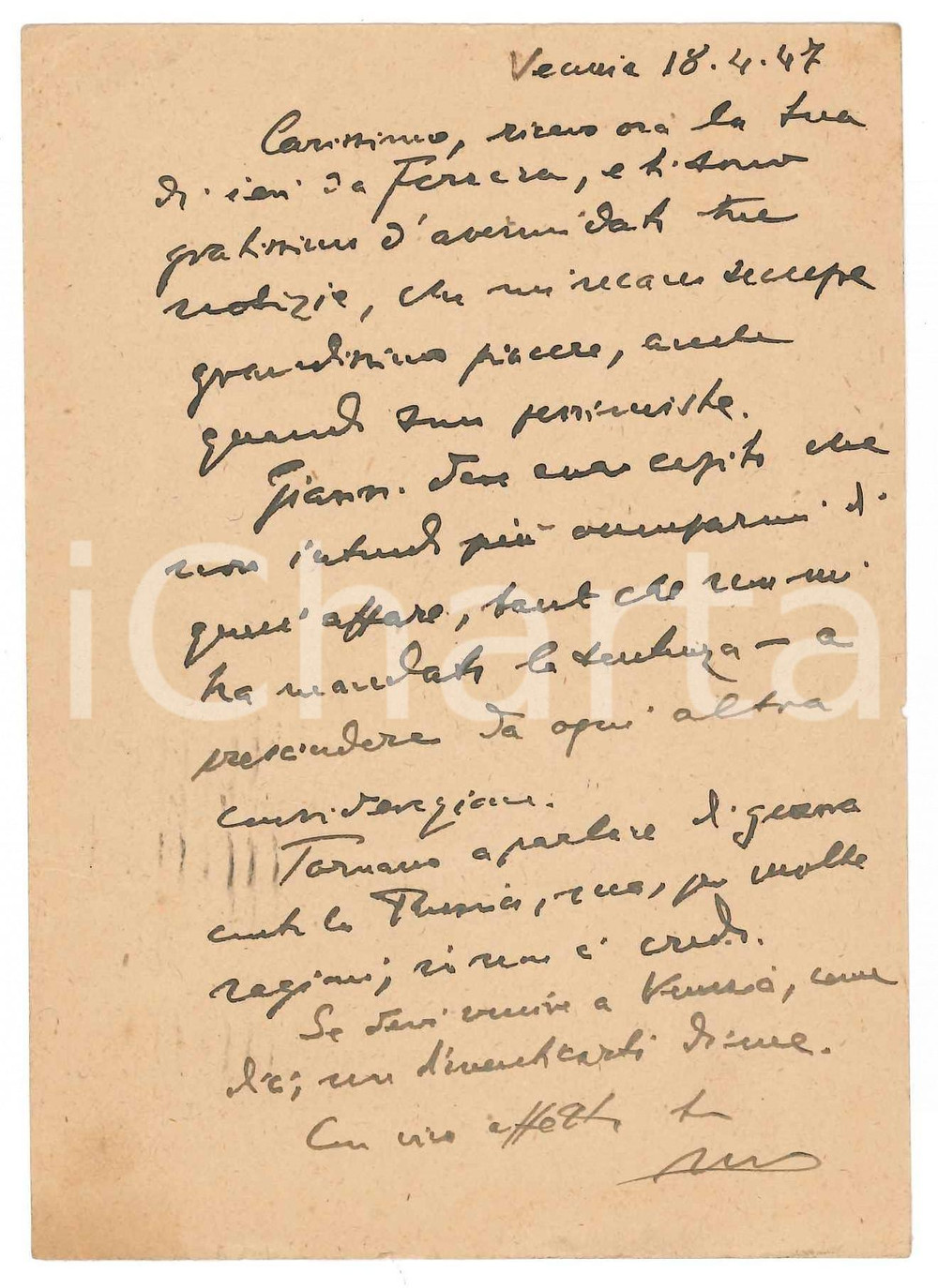 Autografo originale 1947 VENEZIA Vincenzo MANZINI a un collega avvocato  Autografo 2 1