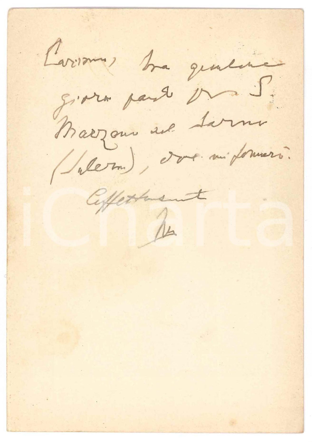 Autografo originale 1955 SAN DANIELE DEL FRIULI Cartolina Vincenzo MANZINI in partenza  Autografo 1