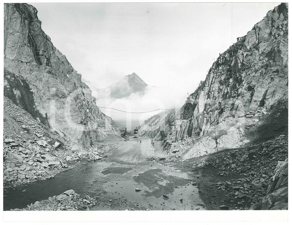 Fotografia d epoca originale 1963 LAI DA CURNERA SVIZZERA Costruzione della diga  Cantiere 1 Foto 1