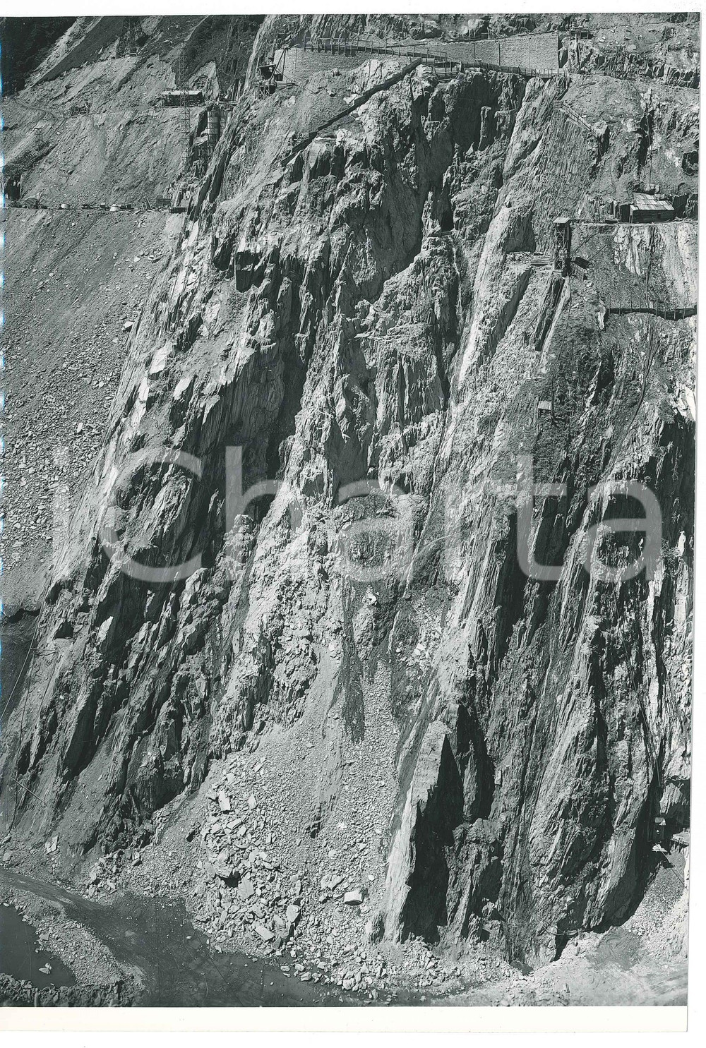 Fotografia d epoca originale 1963 LAI DA CURNERA SVIZZERA Veduta con la diga Foto CHIOLINI 1