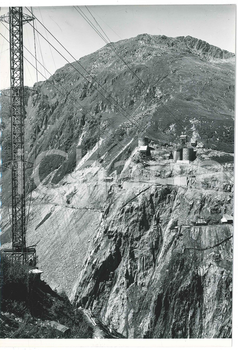 Fotografia d epoca originale 1963 LAI DA CURNERA SVIZZERA Costruzione della diga  Cantiere 2 Foto 1