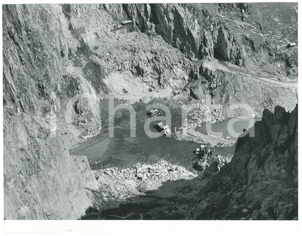 Fotografia d epoca originale 1963 LAI DA CURNERA SVIZZERA Costruzione della diga  Cantiere 3 Foto 1