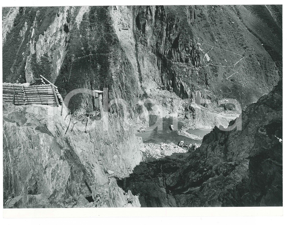 Fotografia d epoca originale 1963 LAI DA CURNERA SVIZZERA Costruzione della diga  Cantiere 5 Foto 1