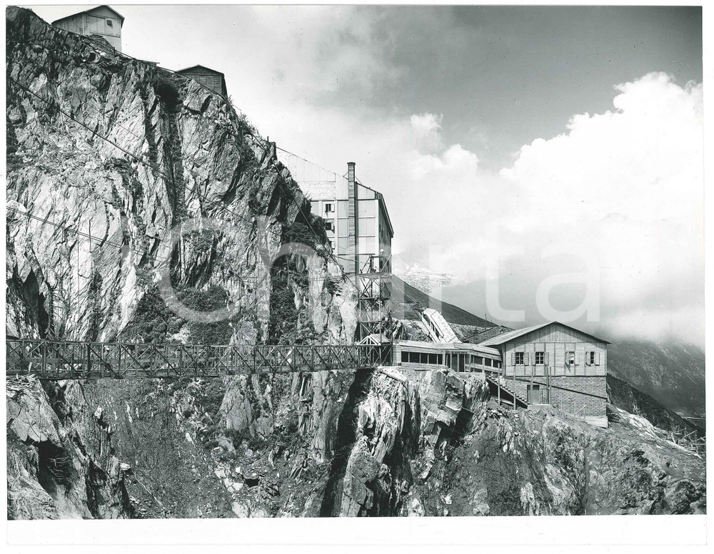 Fotografia d epoca originale 1963 LAI DA CURNERA SVIZZERA Costruzione della diga  Uffici  Foto 1