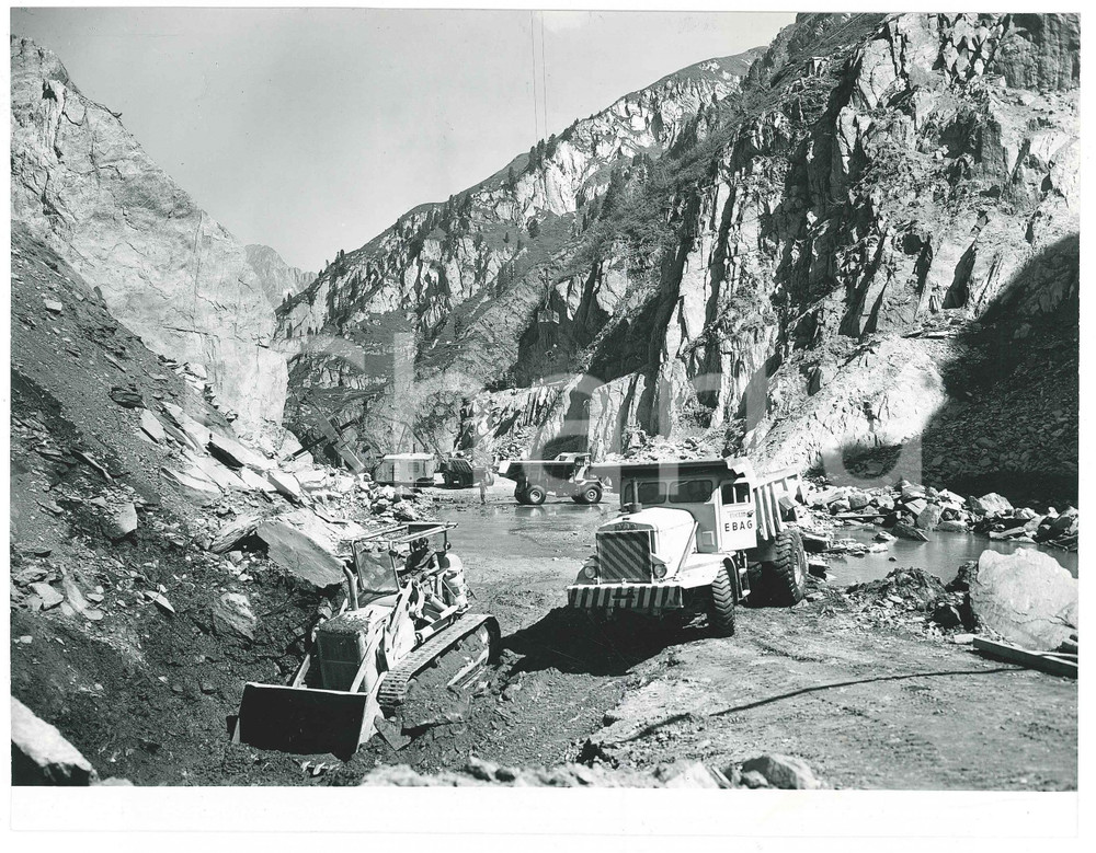 Fotografia d epoca originale 1963 LAI DA CURNERA SVIZZERA Costruzione della diga  Cantiere  Foto 6 1