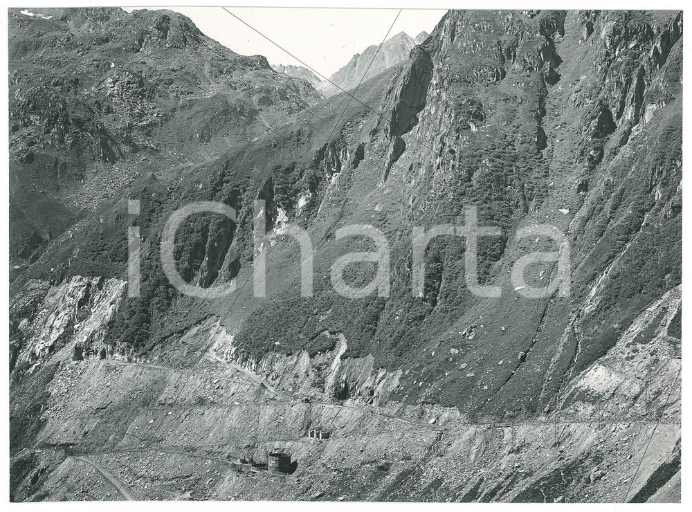 Fotografia d epoca originale 1963 LAI DA CURNERA / SVIZZERA Costruzione della diga  Cantiere 16  Foto 1