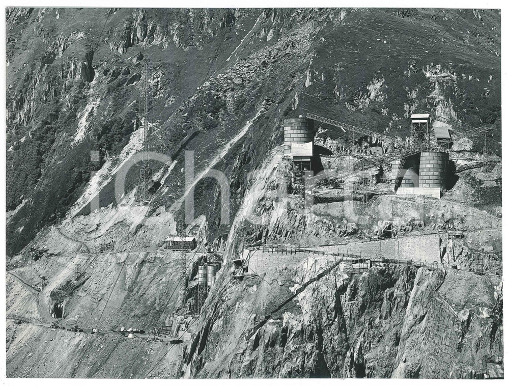 Fotografia d epoca originale 1963 LAI DA CURNERA / SVIZZERA Costruzione della diga  Cantiere Foto 17 1