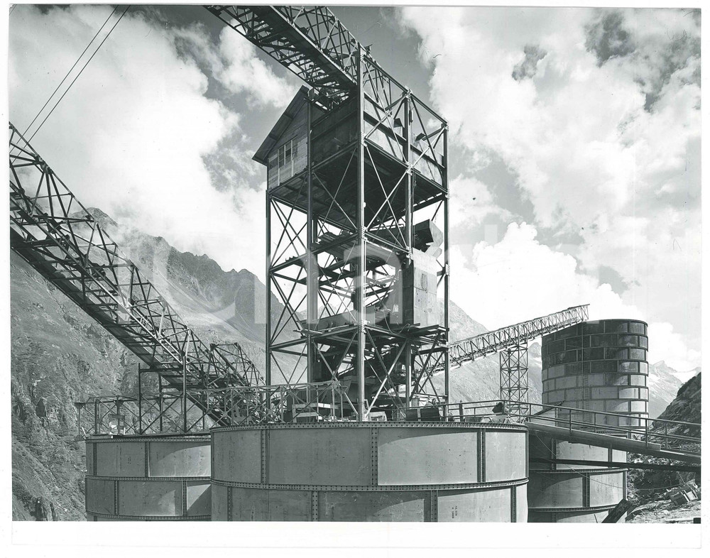 Fotografia d epoca originale 1963 LAI DA CURNERA SVIZZERA Costruzione della diga  Cantiere 22  Foto 1