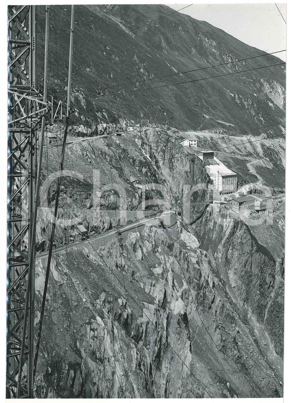 Fotografia d epoca originale 1963 LAI DA CURNERA SVIZZERA Costruzione della diga  Cantiere 20  Foto 1