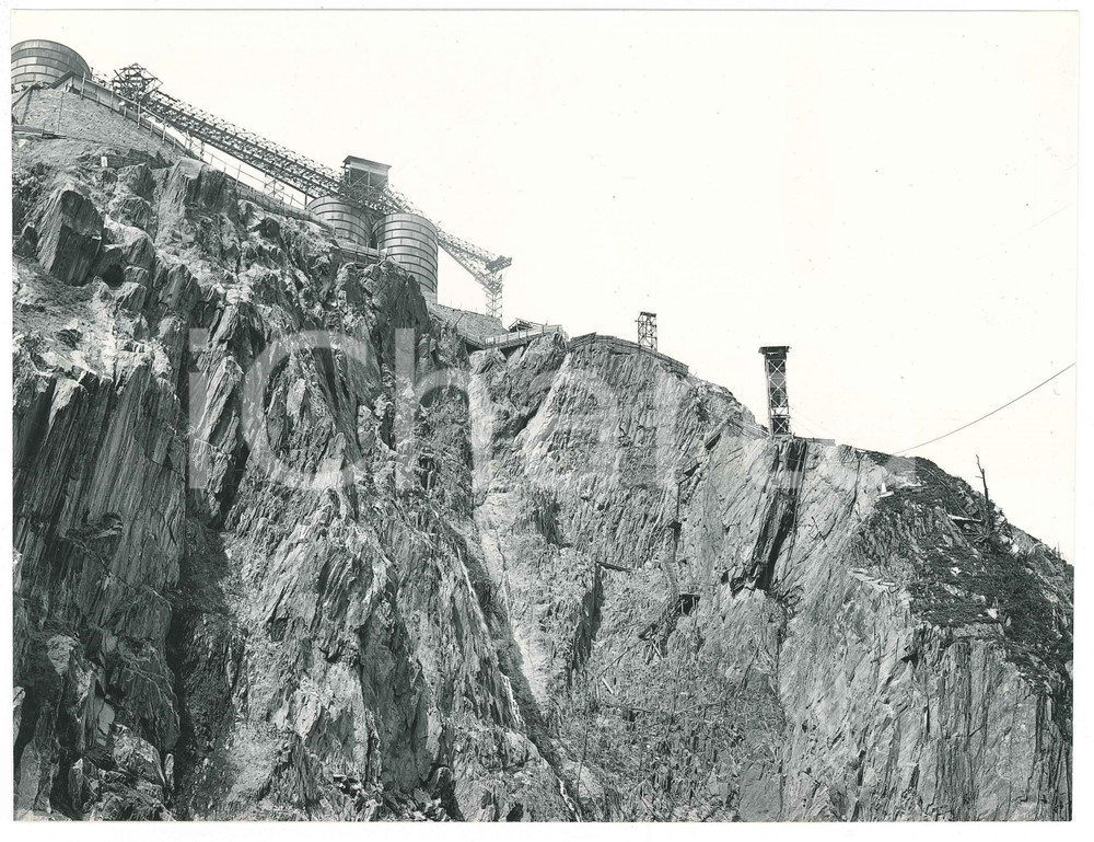 Fotografia d epoca originale 1963 LAI DA CURNERA SVIZZERA Costruzione della diga  Cantiere 10  Foto 1