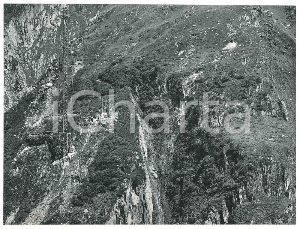 Fotografia d epoca originale 1963 LAI DA CURNERA SVIZZERA Costruzione della diga  Cantiere 11  Foto 1