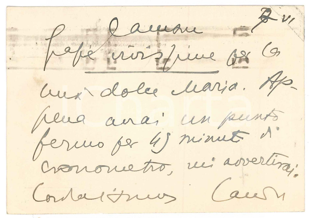 Autografo originale 1938 PARMA Cartolina Aurelio CANDIAN  Ringraziamenti  Autografo 1