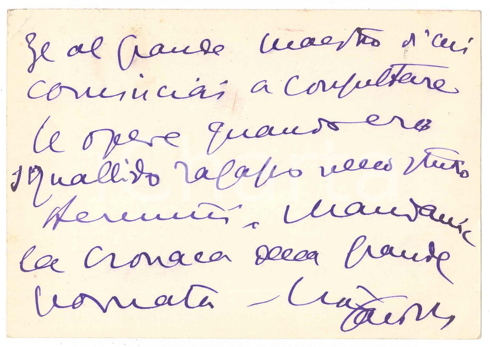 Autografo originale 1954 MILANO UniversitÃ  degli Studi  Cartolina Aurelio CANDIAN Autografo 1