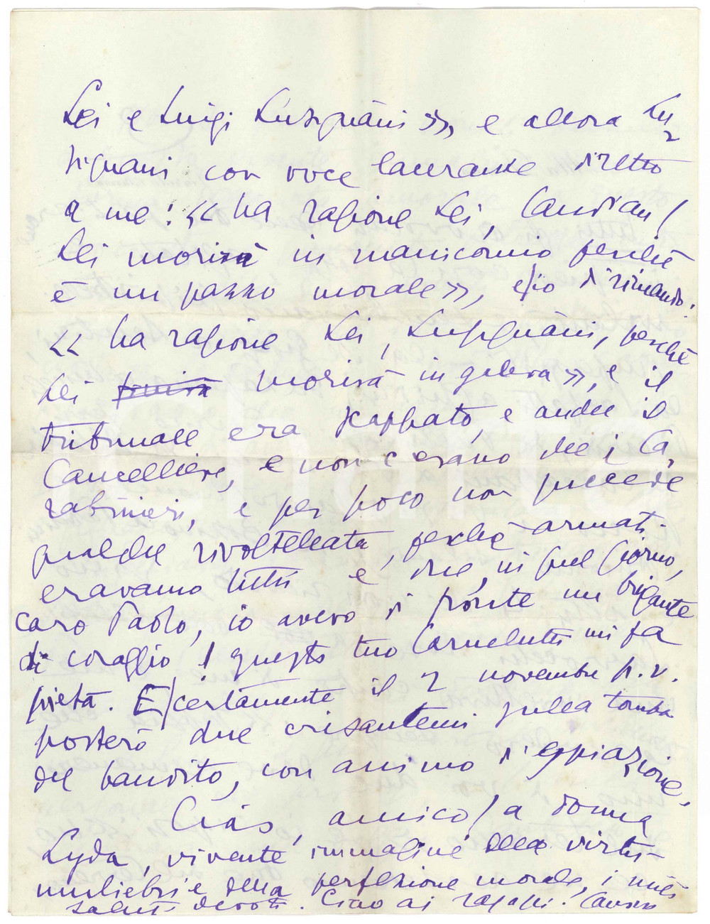 Autografo originale 1954 VIAROLO PARMA  Aurelio CANDIAN e la lite con Luigi Lusignani  Autografo 1