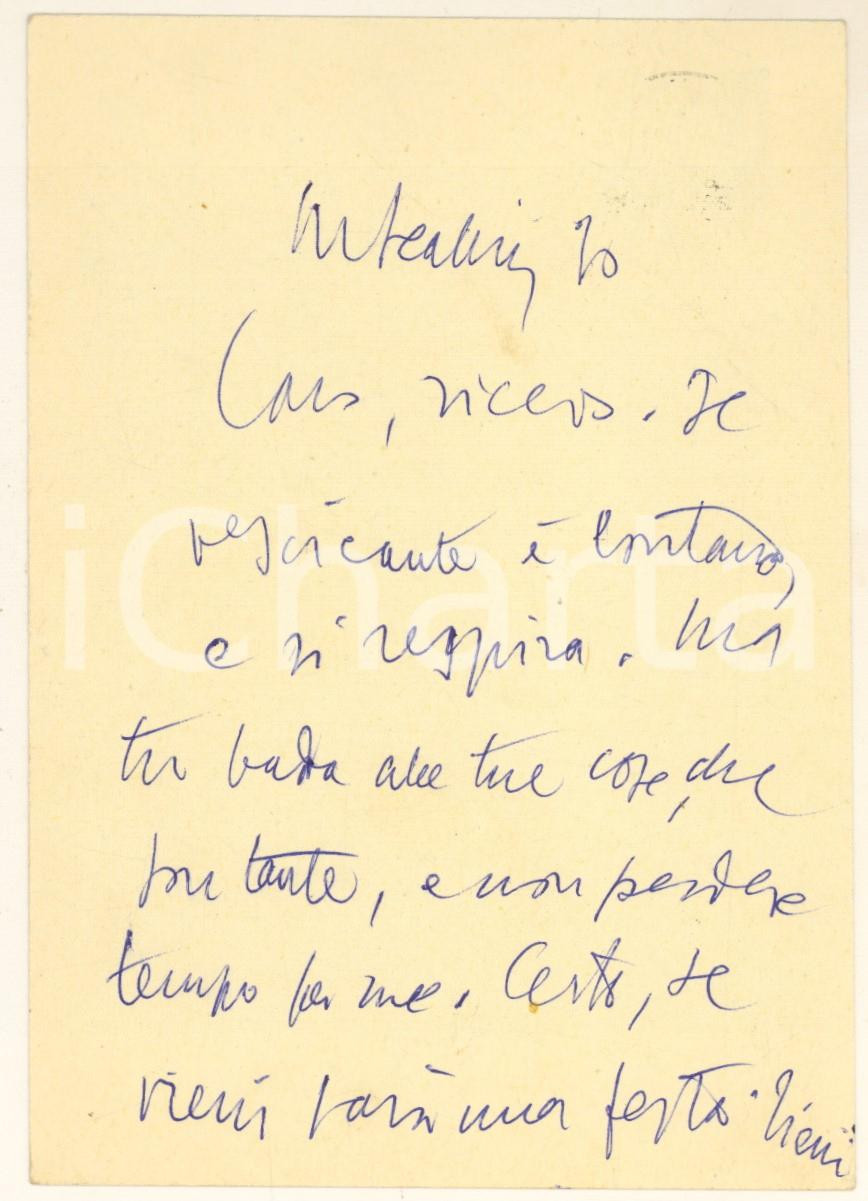 Autografo originale 1950 MILANO Cartolina Aurelio CANDIAN a un collega  Autografo 1
