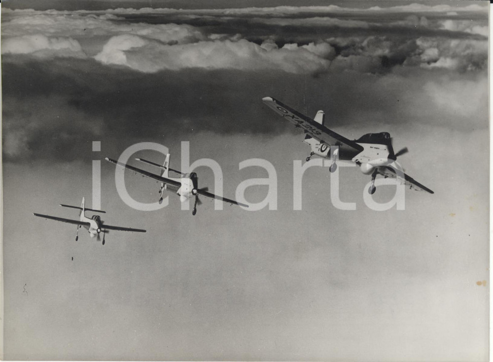 Fotografia d epoca originale 1955 LONDON Royal Air Force  Short SEAMEW airccraft in formation Photo 1