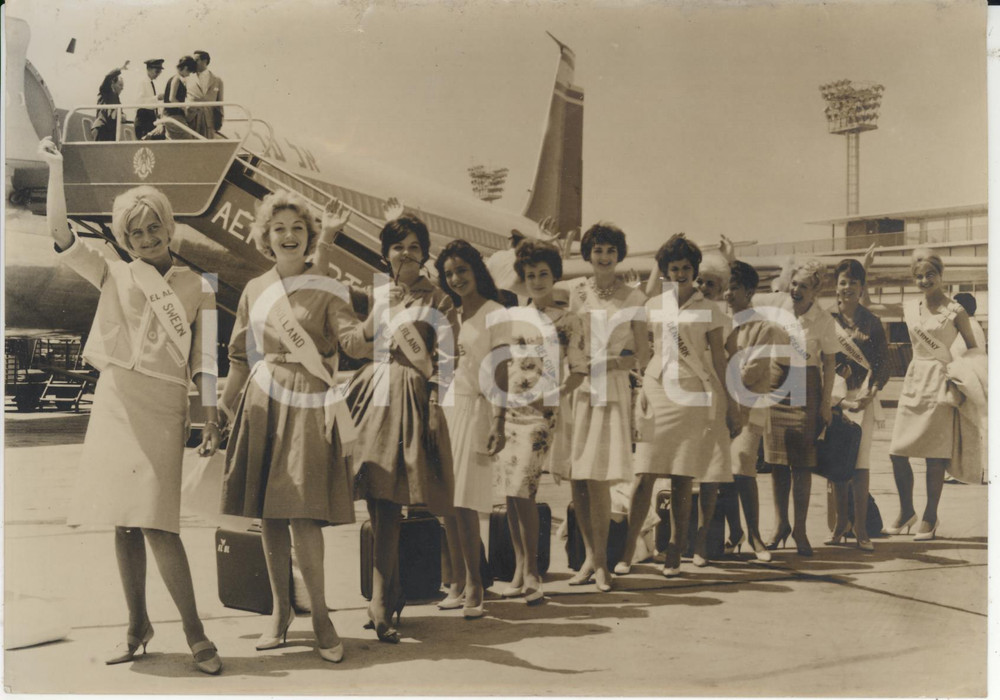 Fotografia d epoca originale 1961 ORLY MISS UNIVERSO Gunilla KNUTSSON Gita KAMMAN Liliane BURMIER Foto 1