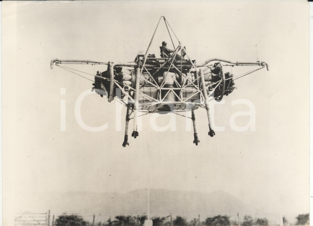 Fotografia d epoca originale 1954 LONDON Flying Bedstead  ROLLSROYCE Thrust Measuring Rig Photo 20x15 cm 1