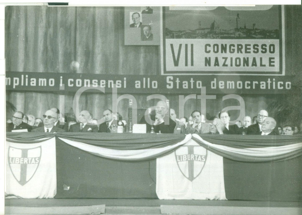 Fotografia d epoca originale 1959 FIRENZE  VII CONGRESSO DC Attilio PICCIONI eletto alla presidenza Foto 1