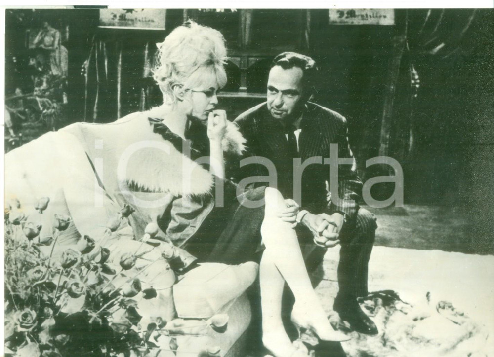 1962 PARIS Intervista della televisione americana a Brigitte BARDOT *Foto 18x13