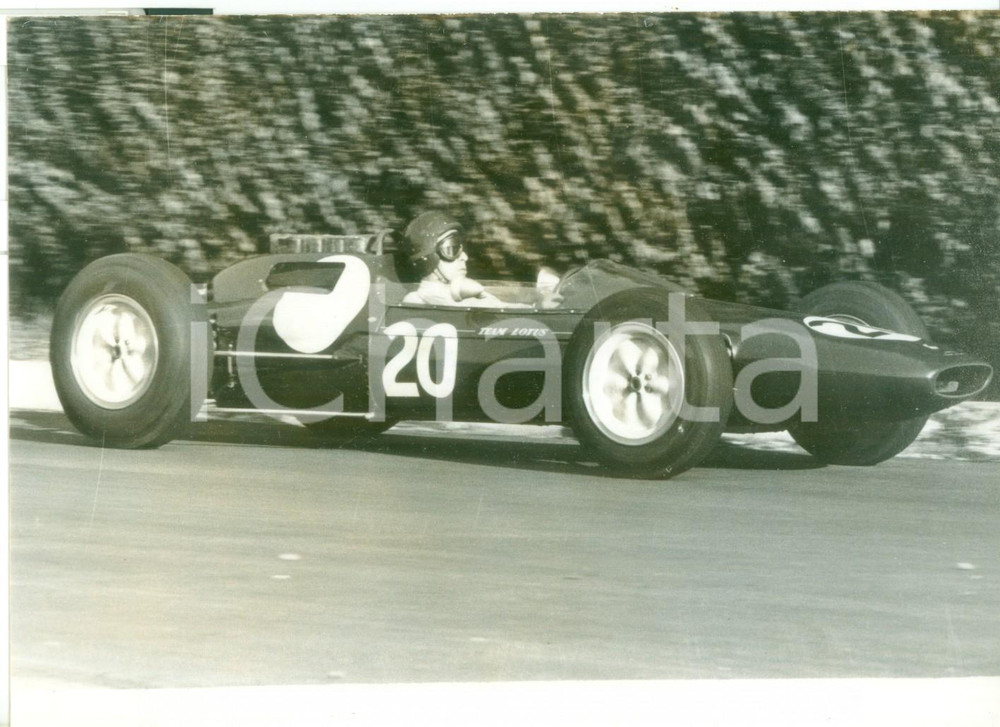Fotografia d epoca originale 1962 AUTODROMO MONZA  GRAN PREMIO F1 Prove di Jim CLARK su LOTUS  Foto 1