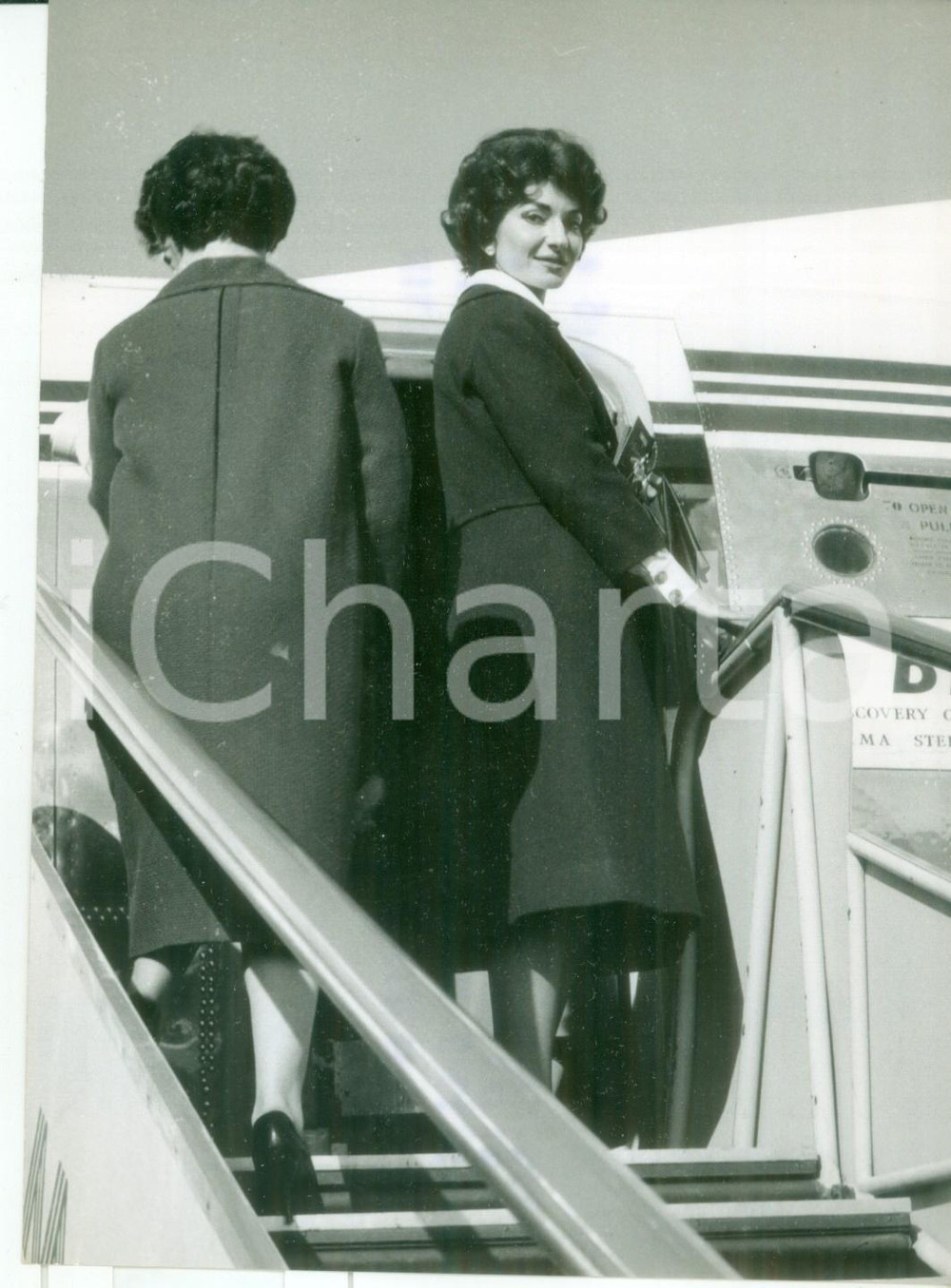 1959 MILANO MALPENSA Partenza di Maria CALLAS per Londra *Foto 13x18 cm
