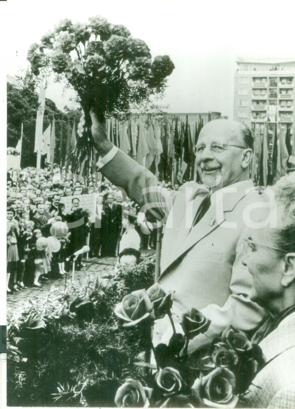 Fotografia d epoca originale 1960 ca ROSTOCK Walter ULBRICHT all apertura della Settimana Baltica  Foto 1