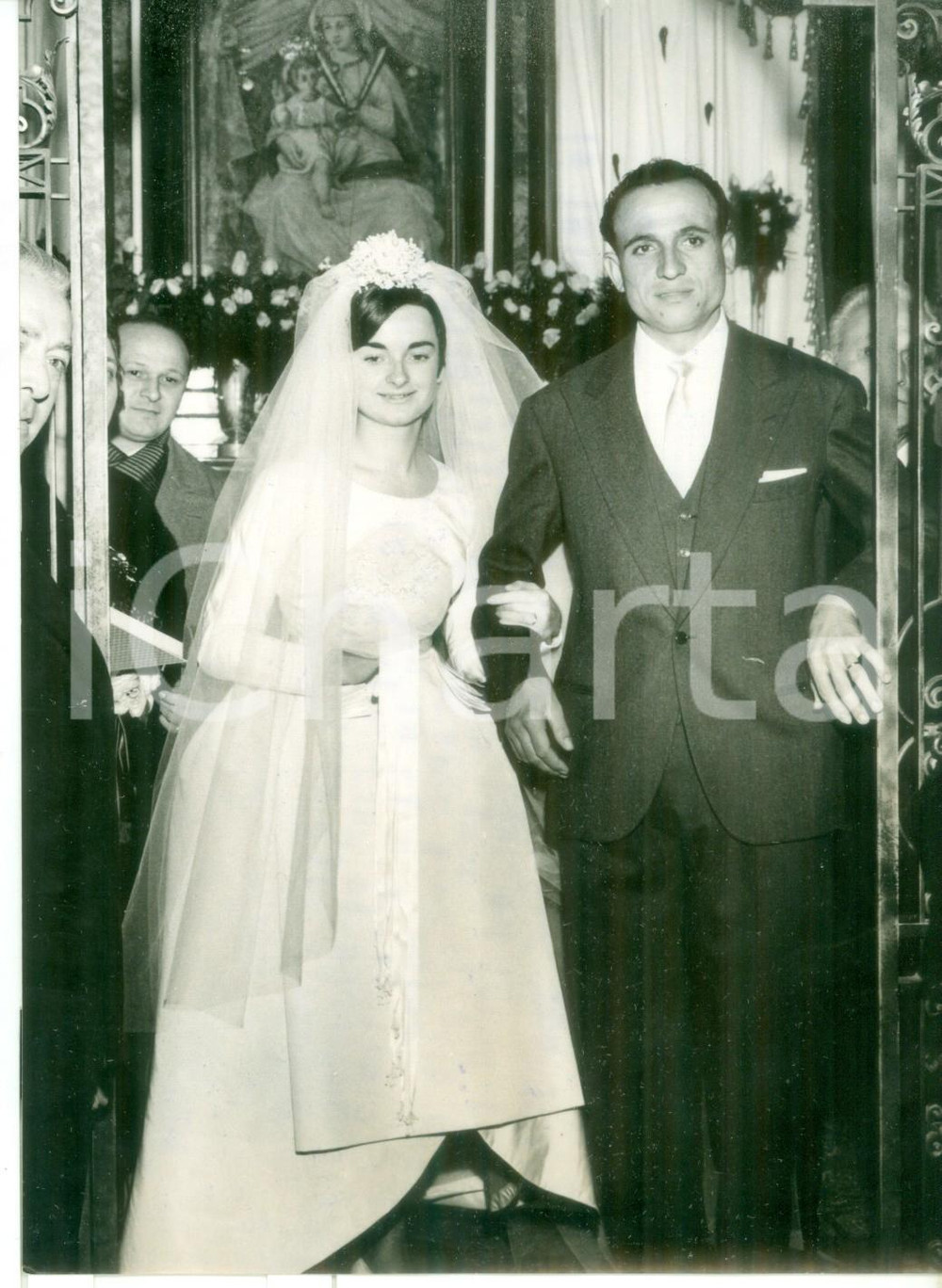 Fotografia d epoca originale 1959 MADONNA DEL GHISALLO  Nozze del ciclista Ercole BALDINI con Wanda BECCARI 1