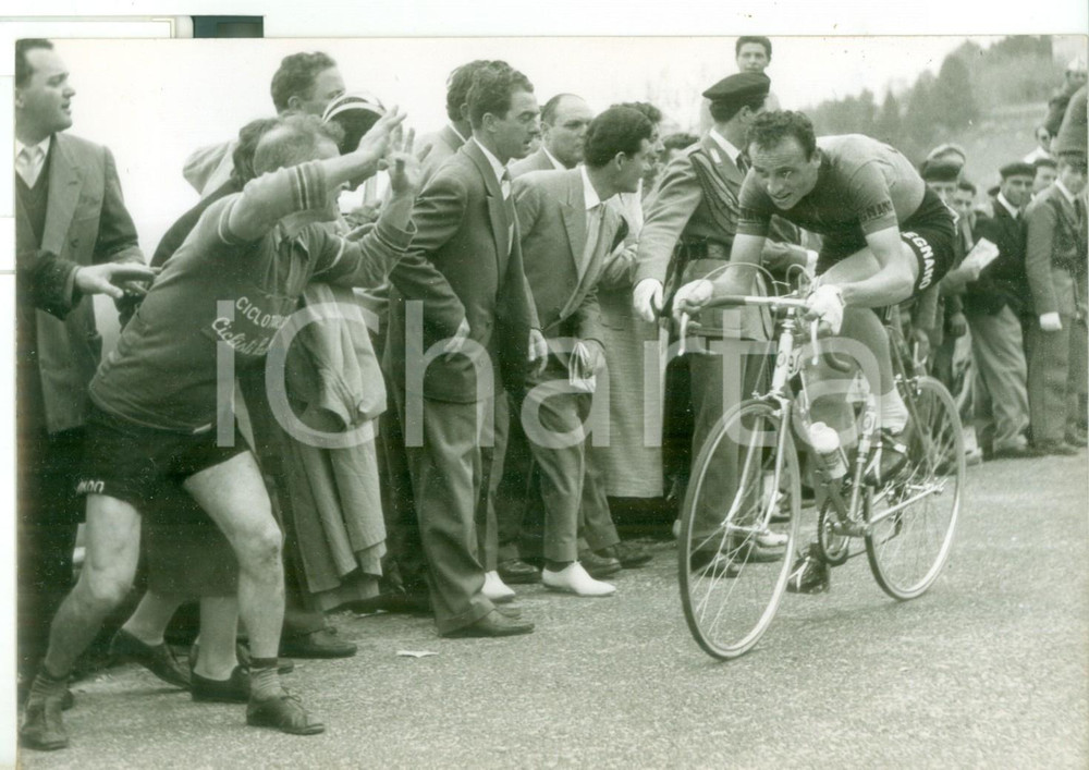 Fotografia d epoca originale 1958 CICLISMO 41Â° GIRO D ITALIA Ercole BALDINI nella tappa a cronometro  Foto 1