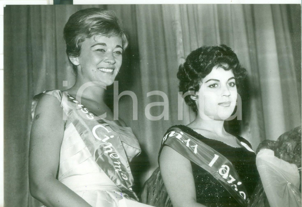 Fotografia d epoca originale 1959 ROMA Miss CINEMA Angela ABRUZZINI e Miss LAZIO Pina CORELLI  Foto 18x13 cm 1