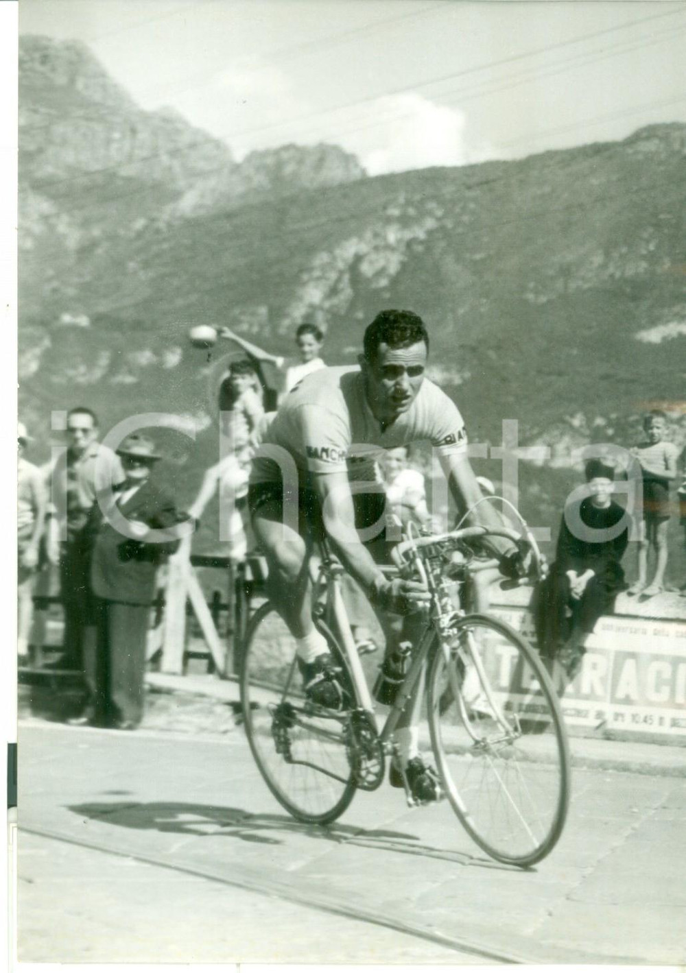 Fotografia d epoca originale 1954 LECCO CICLISMO Tour de Suisse  Michele GISMONDI nella 4 Tappa cronometro 1