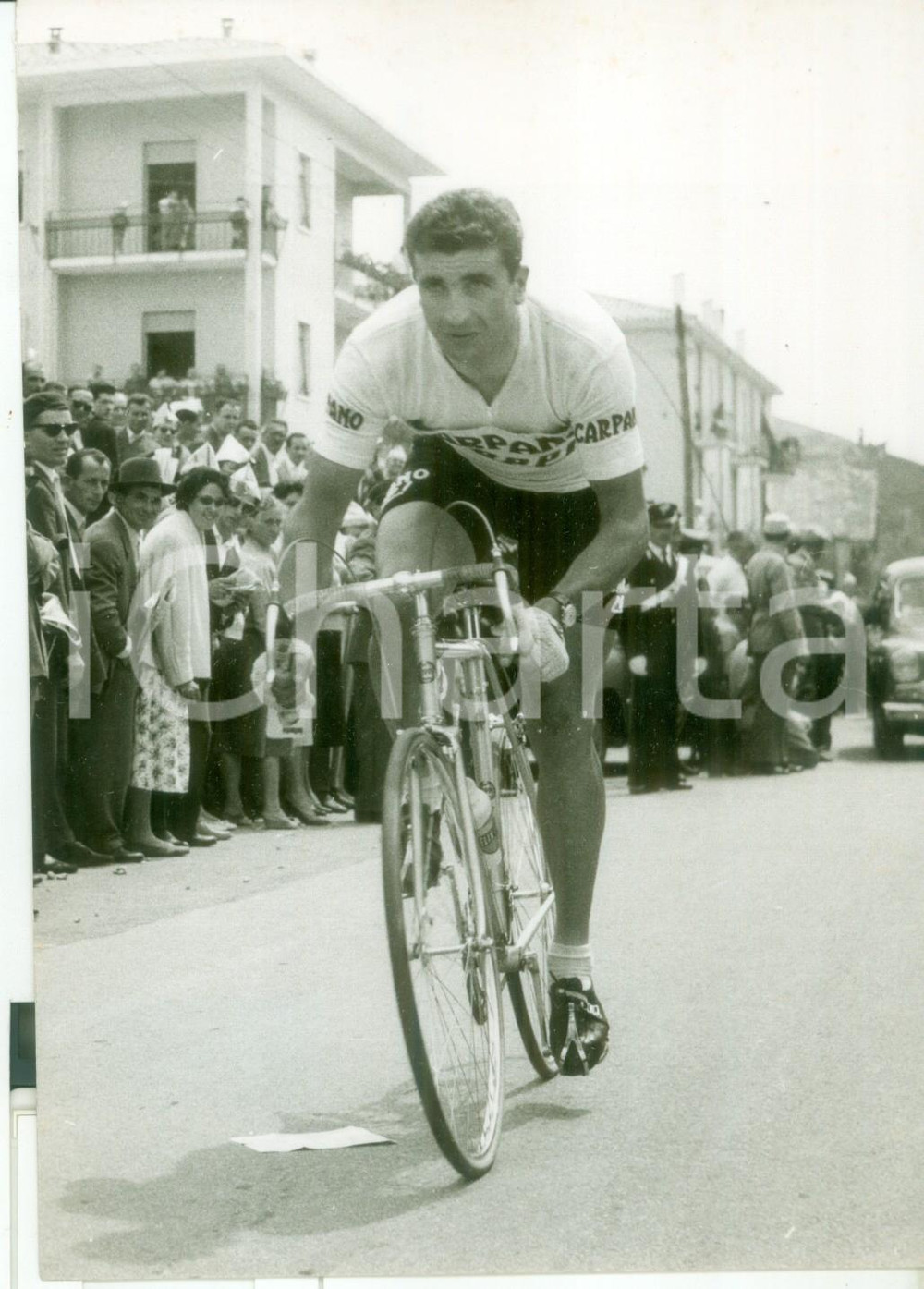 Fotografia d epoca originale 1950 ca CICLISMO GIRO D ITALIA  Riccardo FILIPPI in azione  Foto 13x18 cm 1