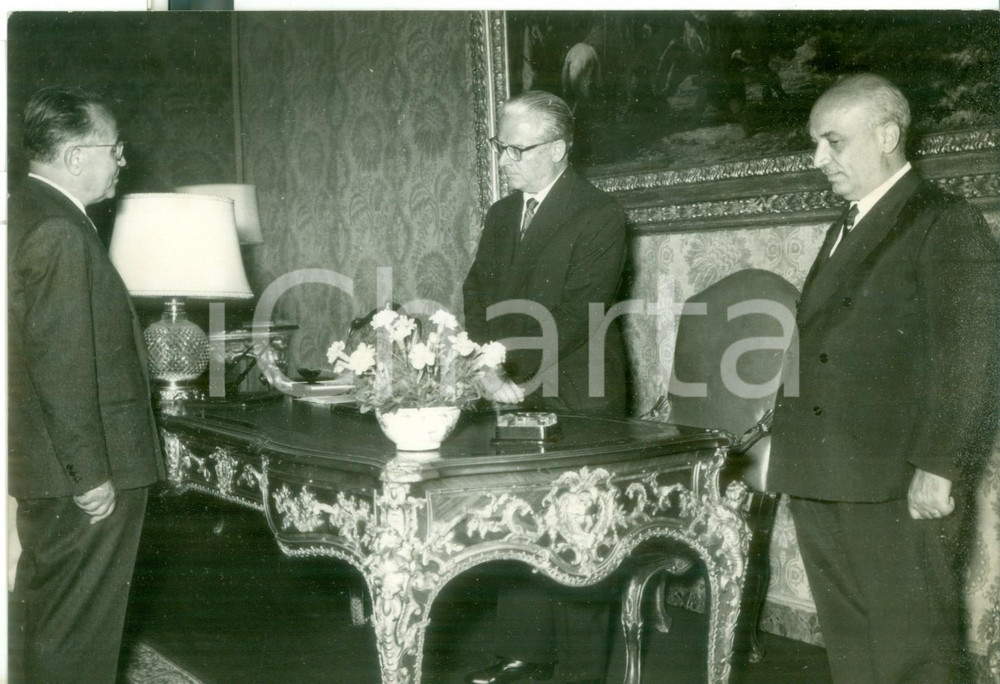 Fotografia d epoca originale 1958 ROMA Vincenzo MONALDI con Giovanni GRONCHI e Amintore FANFANI  Foto 18x13 1