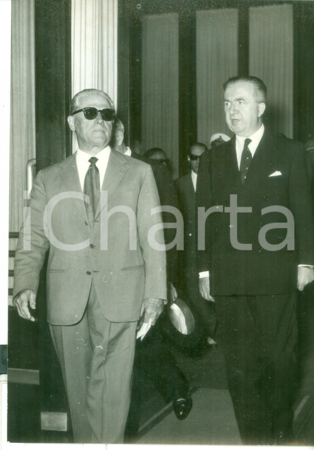Fotografia d epoca originale 1959 ROMA Il presidente della Repubblica Giovanni GRONCHI con Giuseppe PELLA 1
