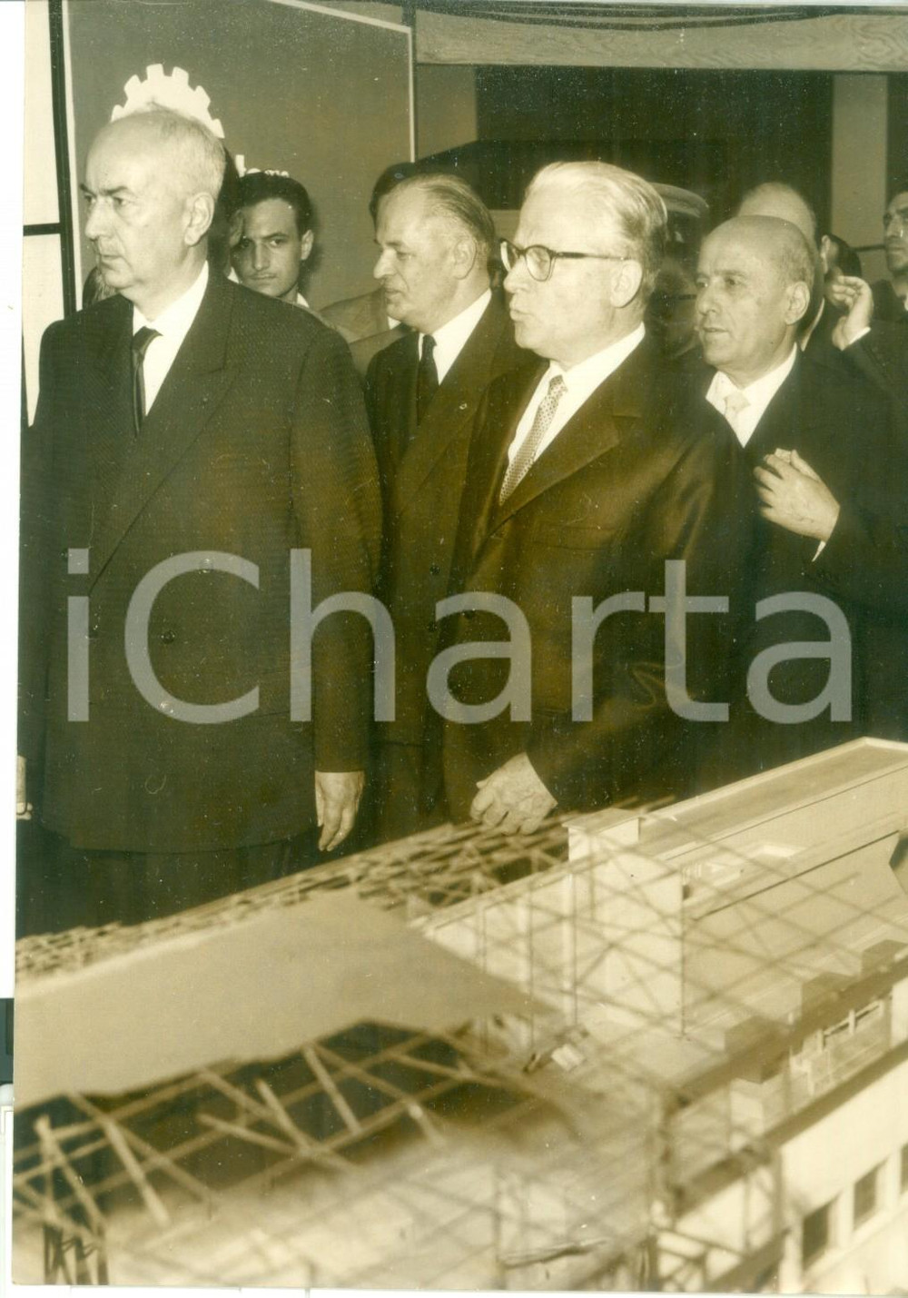Fotografia d epoca originale 1959 ROMA EUR Giovanni GRONCHI inaugura IV Rassegna Elettronica e Nucleare Foto 1