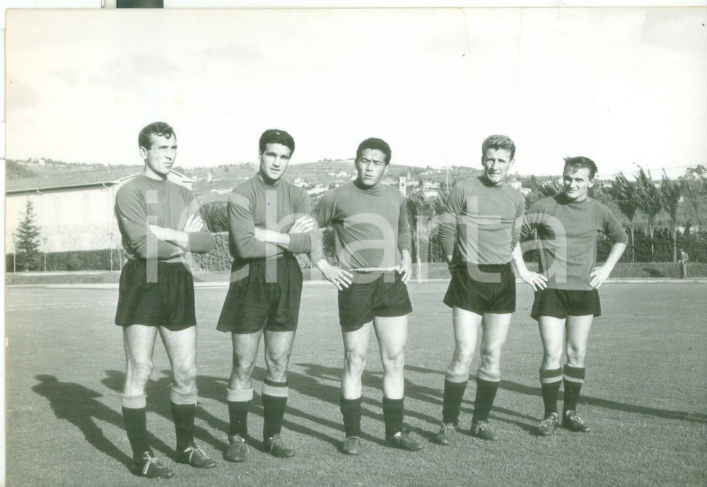 Fotografia d epoca originale 1950 ca CALCIO Allenamento NAZIONALE Rino MARCHESI Enzo ROBOTTI Miguel MONTUORI 1
