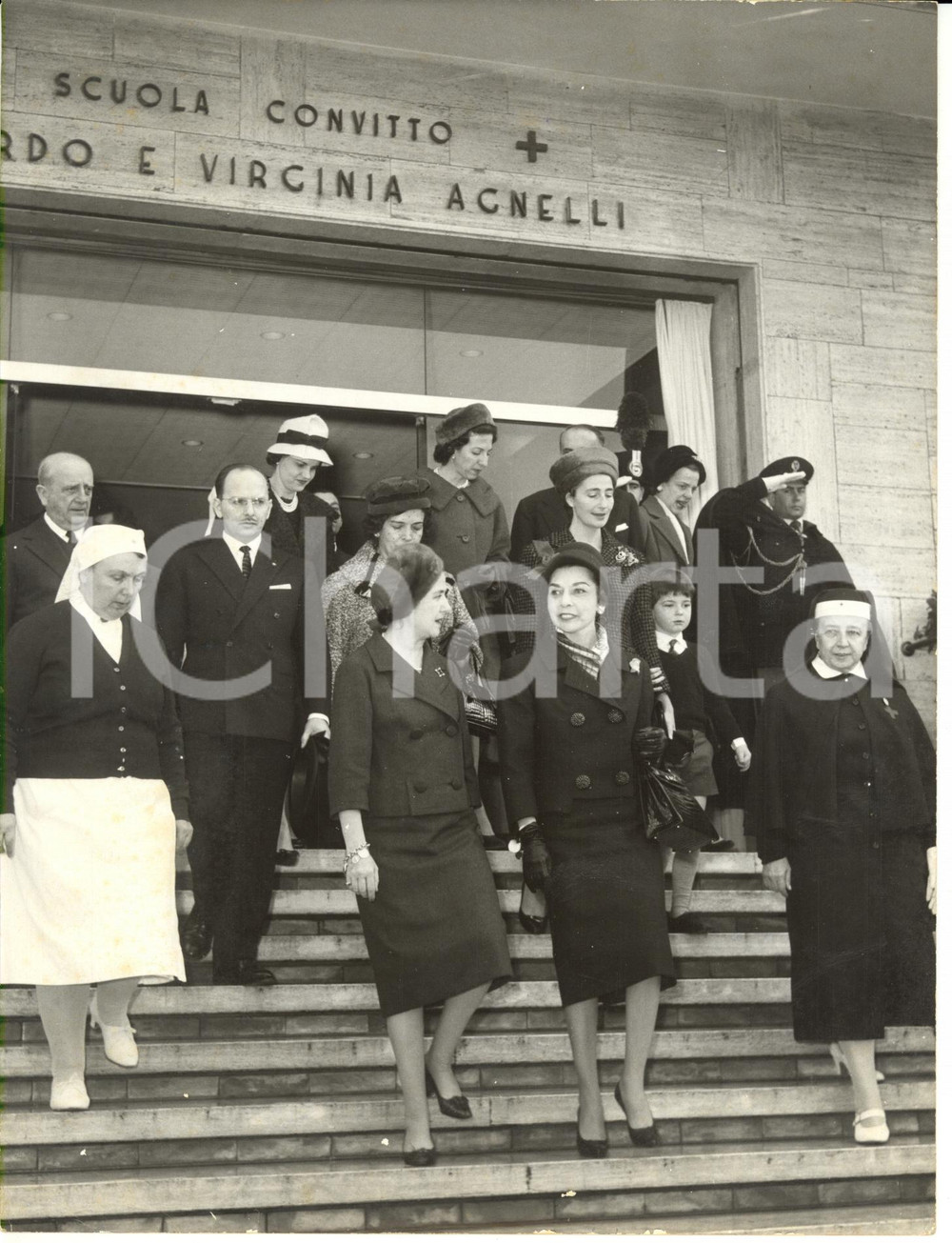 Fotografia d epoca originale 1960 ROMA Scuola Infermiere Edoardo e Virginia Agnelli Clorinda MALAGA DE PRADO 1