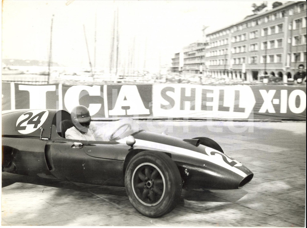 Fotografia d epoca originale 1959 MONTECARLO F1  Il pilota Jack BRABHAM su COOPER CLIMAX T51 Foto 24x18 cm 1