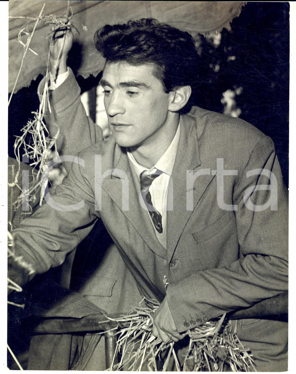 Fotografia d epoca originale 1960 ca CINEMA Ritratto di Walter CHIARI sul set di un film  Foto 18x24 1