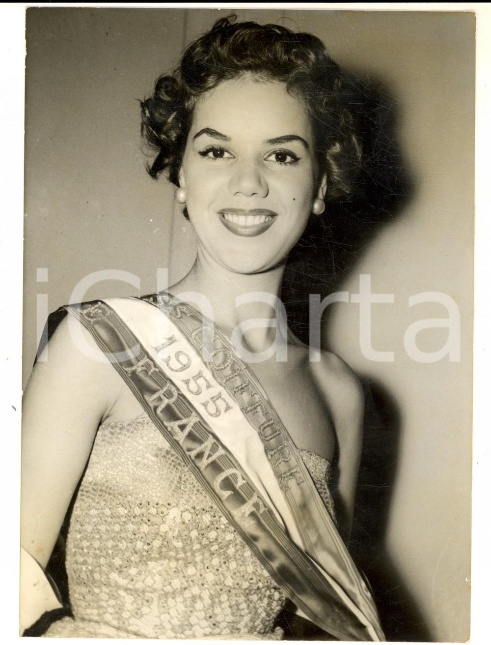 Fotografia d epoca originale 1952 PARIS CongrÃ¨s International Coiffure  Miss COIFFURE Ghislaine TOURNTEUX 1